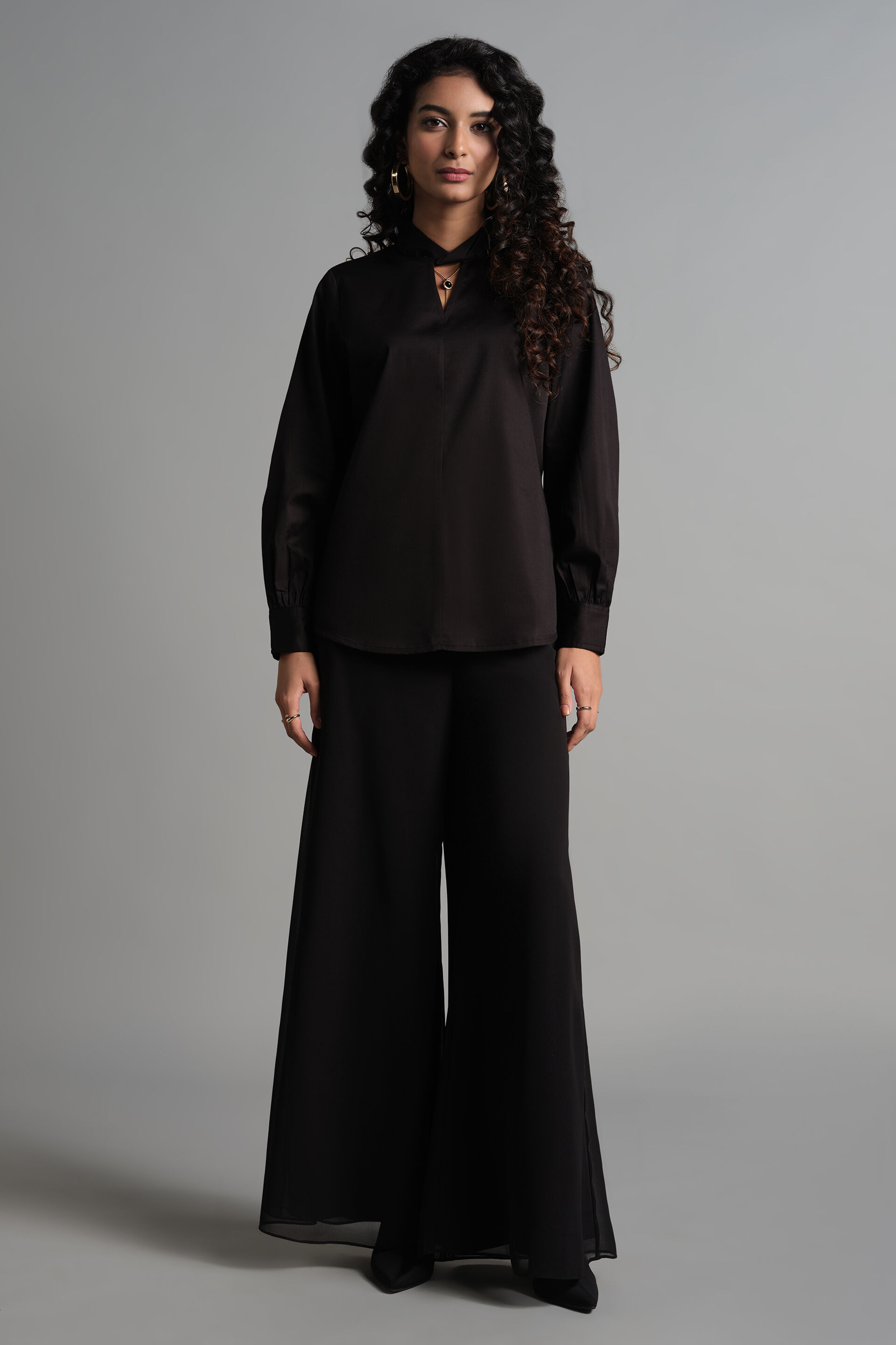 Aleida Black Top, Black, image 3